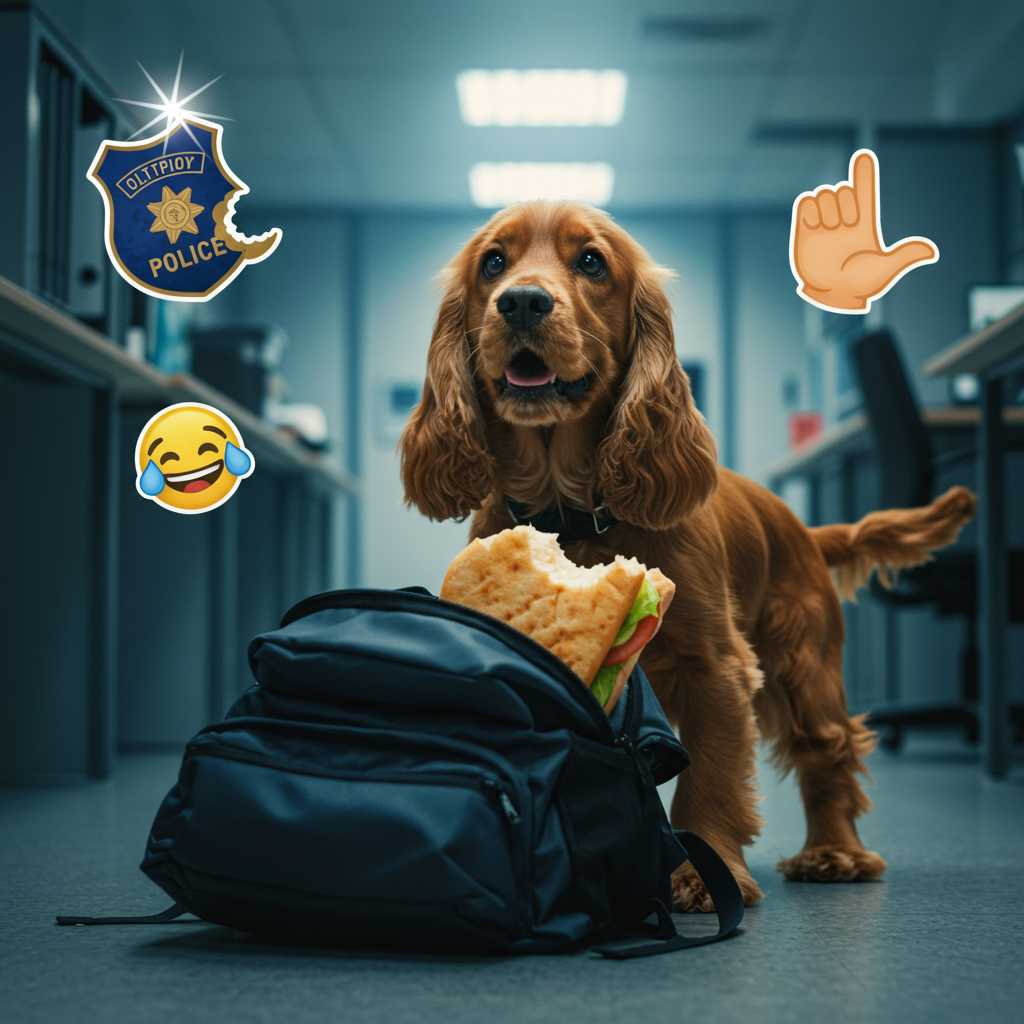 Peach, la perra policía que cambió la placa por el bocadillo