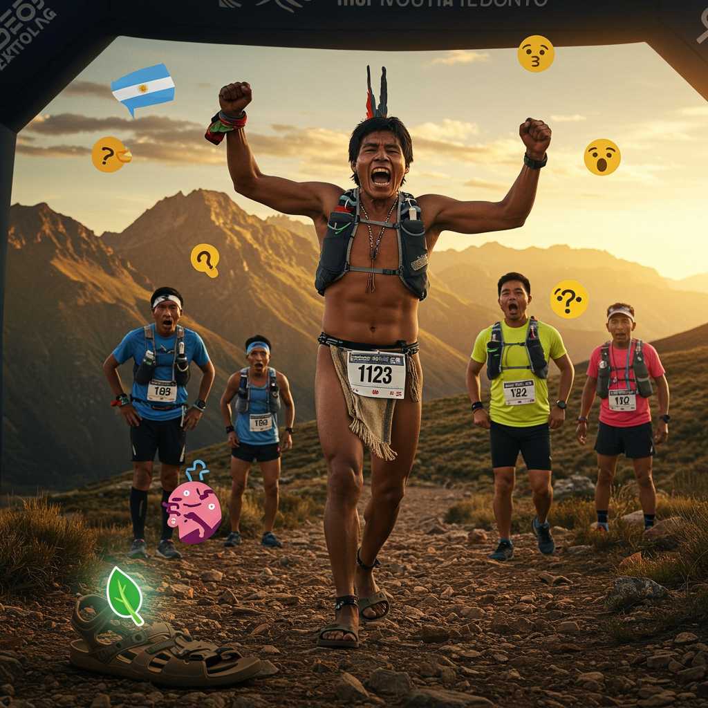 El corredor que ganó un ultramaratón en sandalias de goma y falda