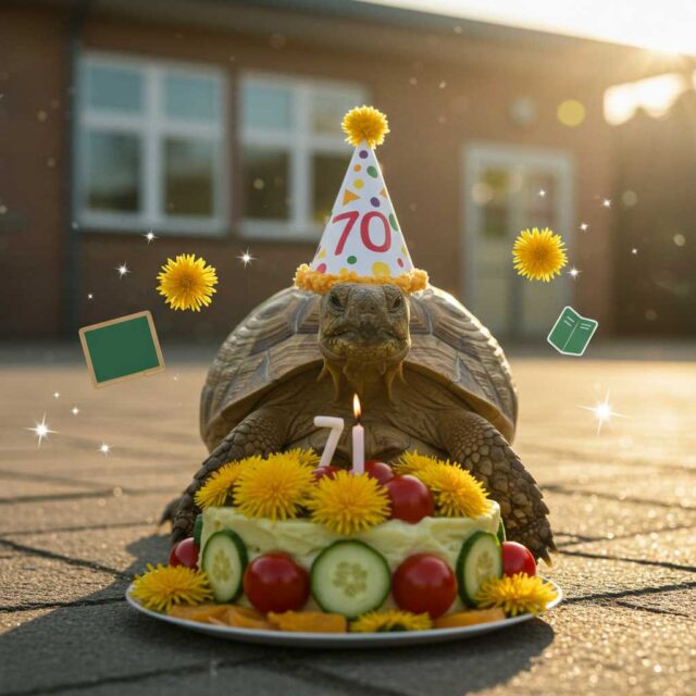 La tortuga que lleva 70 años en el mismo colegio y es más veterana que los profesores