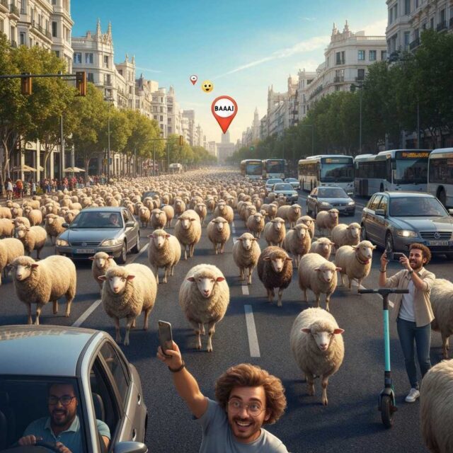 El desfile más lanar de Madrid: Ovejas y cabras toman la ciudad