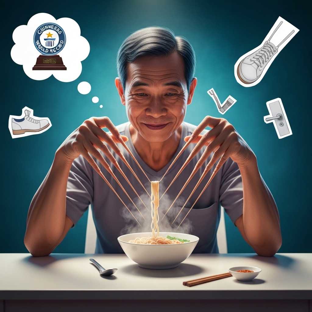 El hombre con las uñas más largas de Vietnam busca entrar en el Guinness