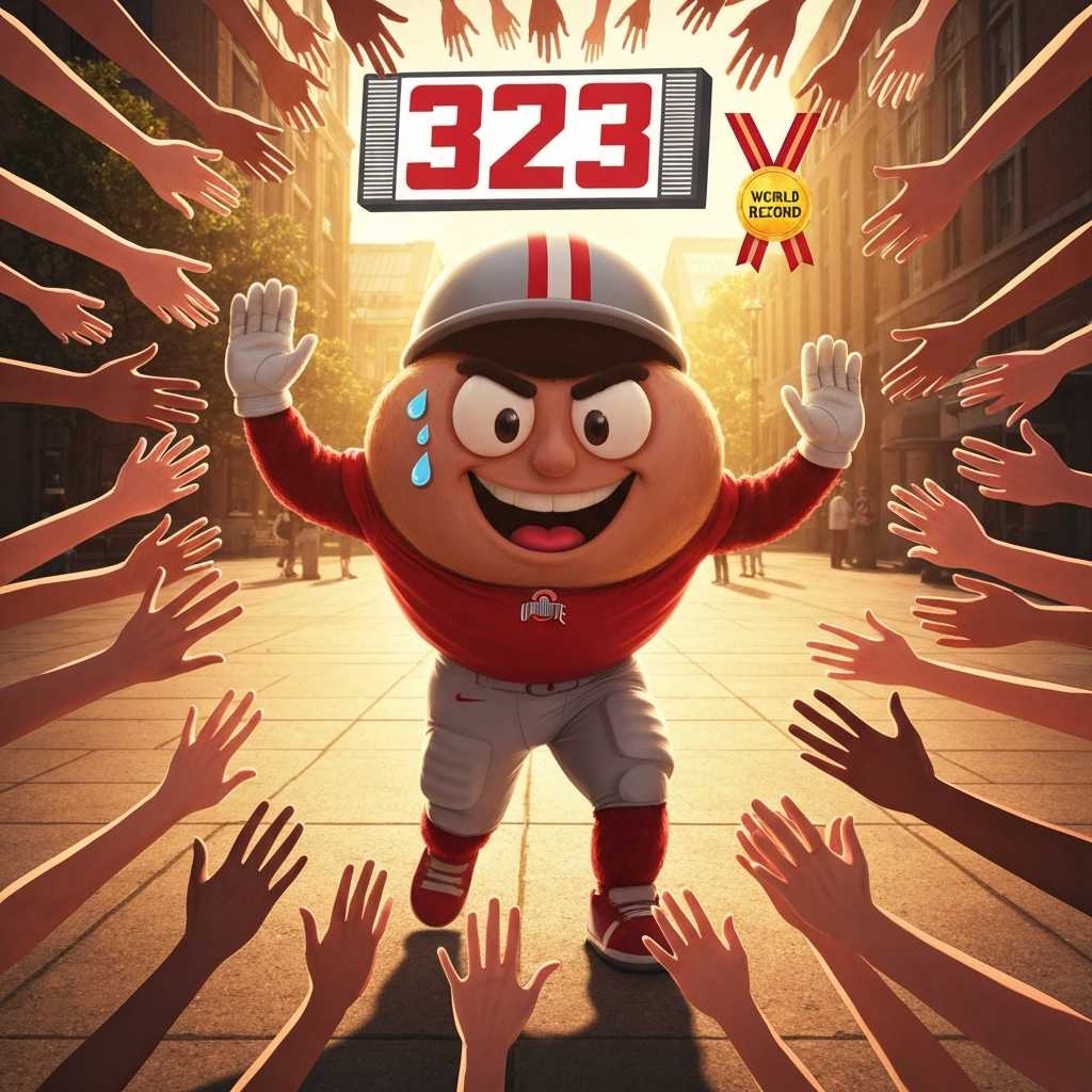 Brutus Buckeye, el rey de los choques de cinco más rápidos