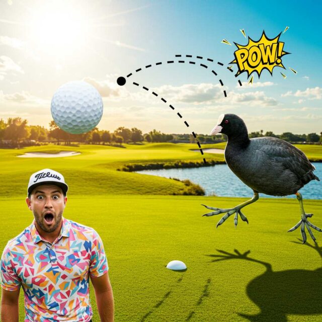 Un Golfista al Borde del Agua y el Pájaro que le Salvó el Hoyo