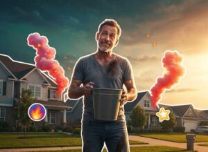 El héroe del cubo: Un vecino intenta apagar un incendio con agua y puro coraje