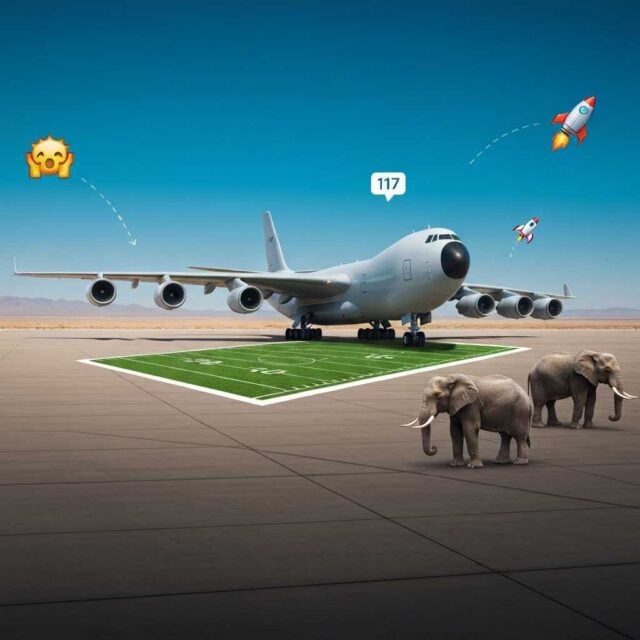 El Roc: un avión tan gigante que empequeñece un campo de fútbol