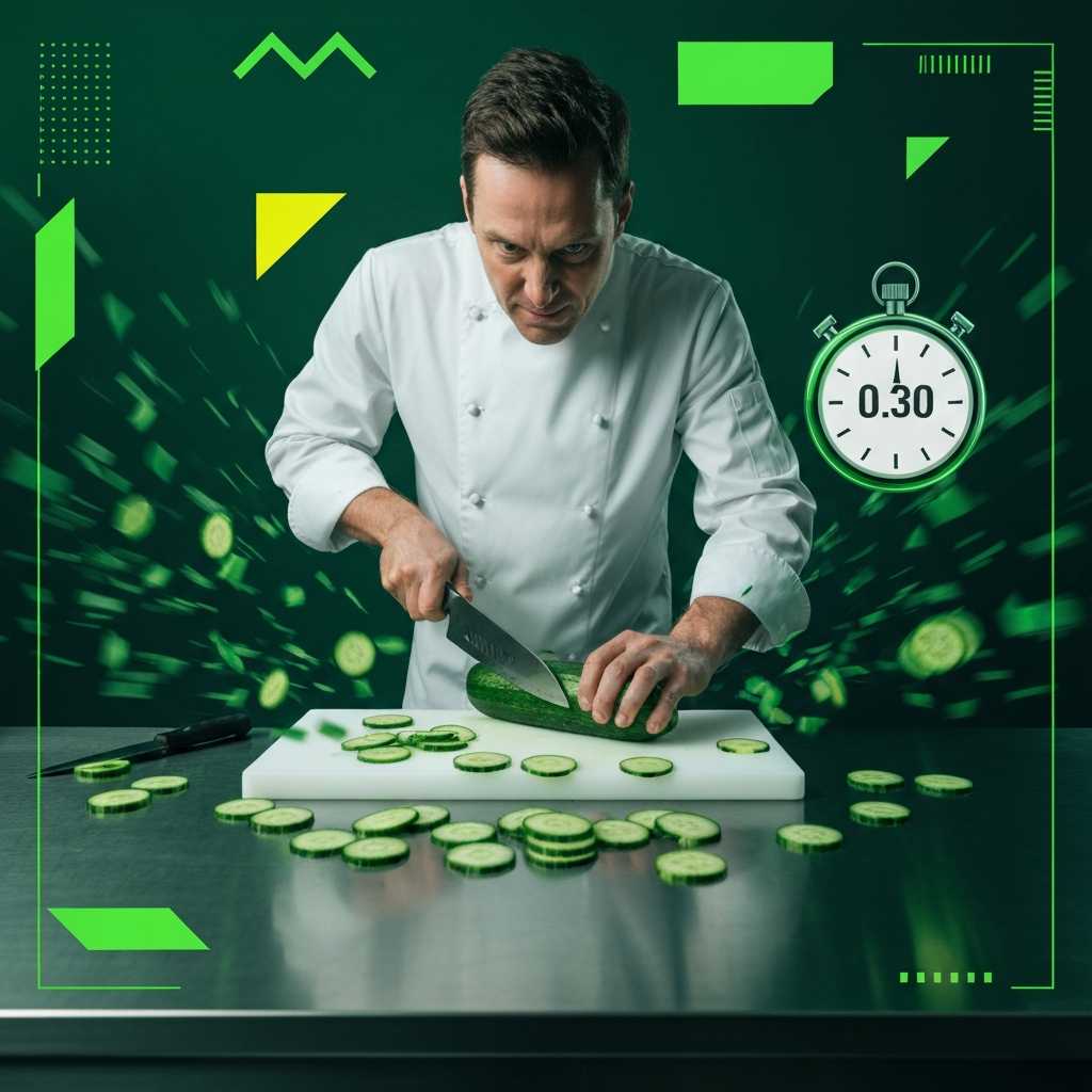 El español que destrozó el récord de pepinos loncheados en 30 segundos