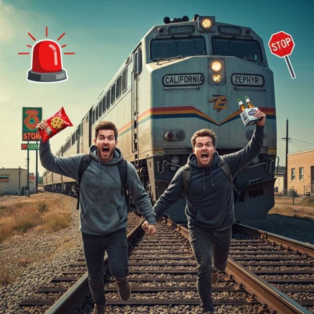 Dos universitarios detienen un tren de larga distancia para un asalto a la pastelería