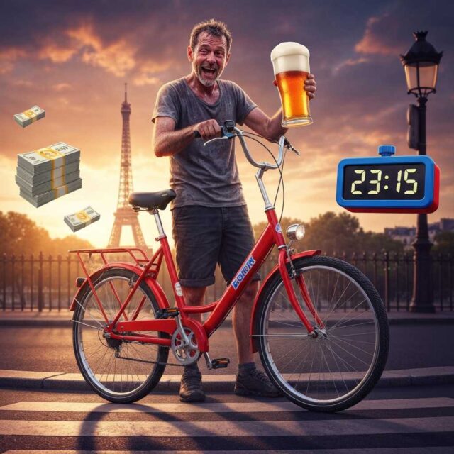 Un héroe de la bici pública gana una apuesta épica de Londres a París