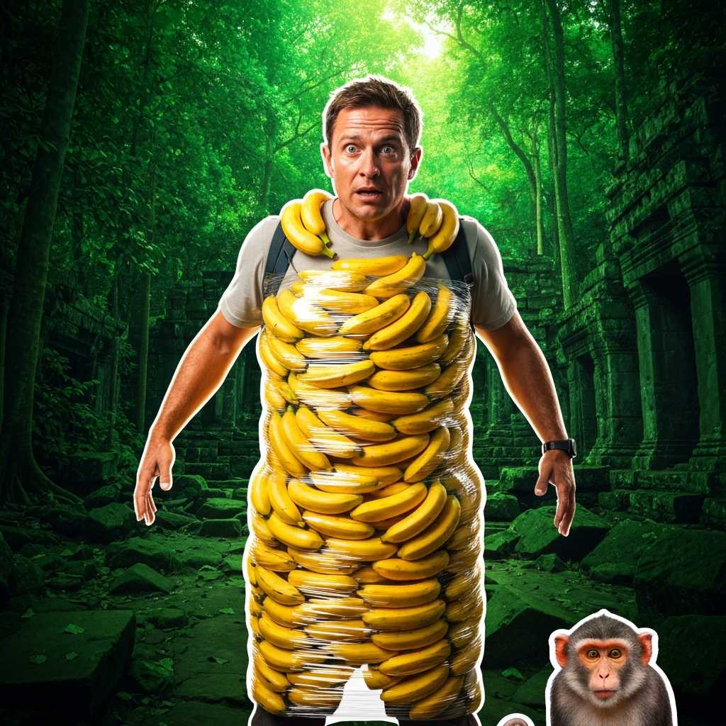 El turista que se convirtió en un bananero andante para alimentar monos