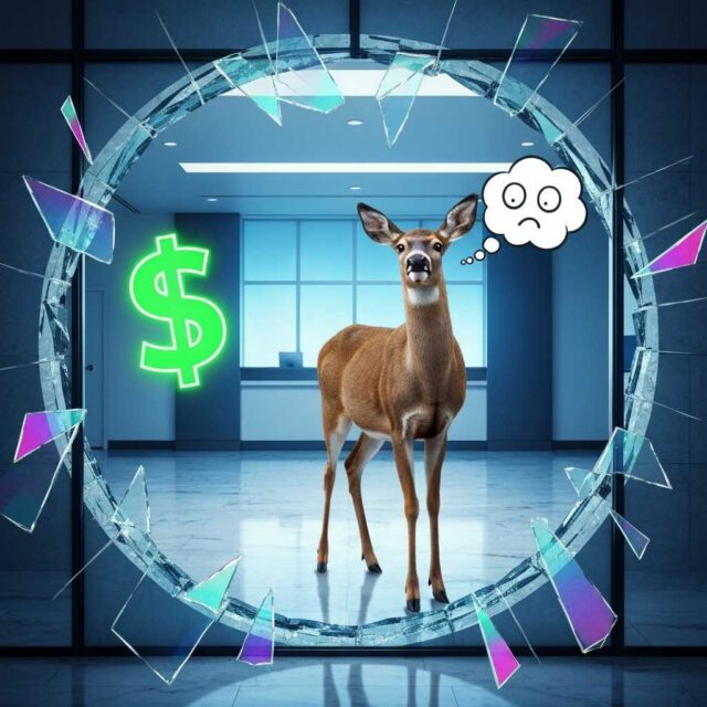 El ciervo que intentó abrir una cuenta rompiendo una ventana en un banco de Nueva York