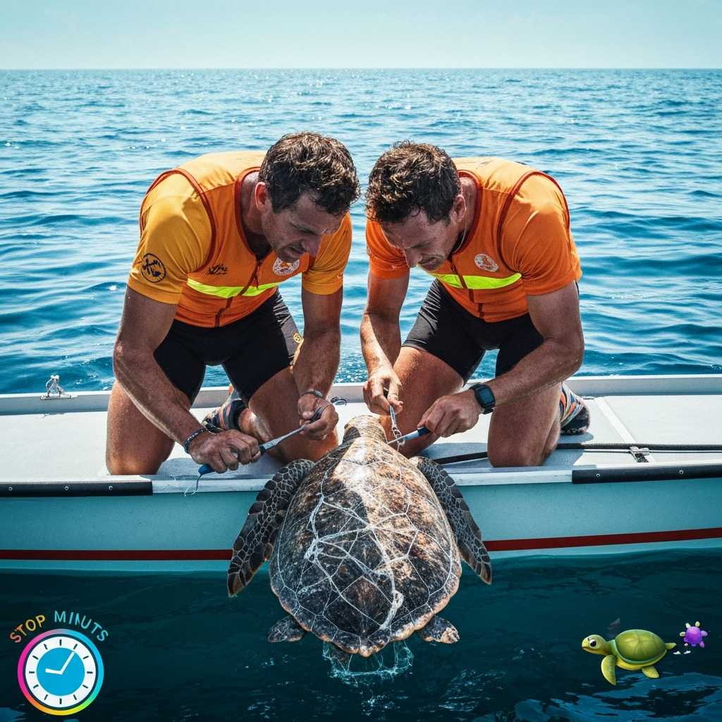 Remo extremo en el Atlántico interrumpido por una misión tortuga