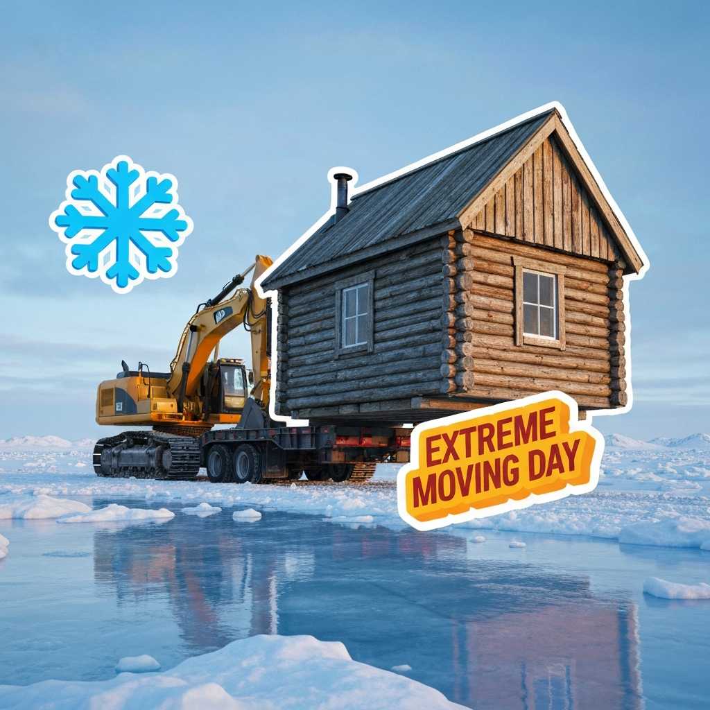 El chalet rústico de Alaska que se fue de mudanza helada