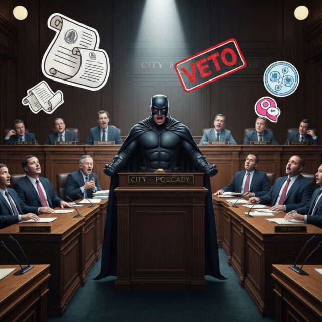 El Caballero Oscuro se cuela en el Ayuntamiento para imponer una exigencia política