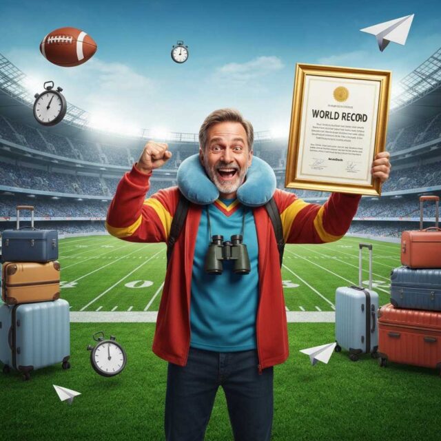 El maratón definitivo de la NFL permite a un aficionado batir un récord Guinness recorriendo todos los estadios El maratón definitivo de la NFL permite a un aficionado batir un récord Guinness recorriendo todos los estadios