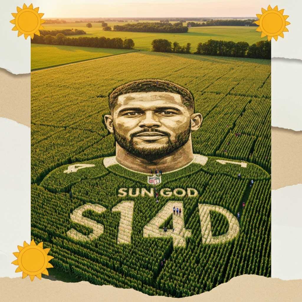 El receptor Amon-Ra St. Brown ahora es un laberinto de maíz gigante en Michigan