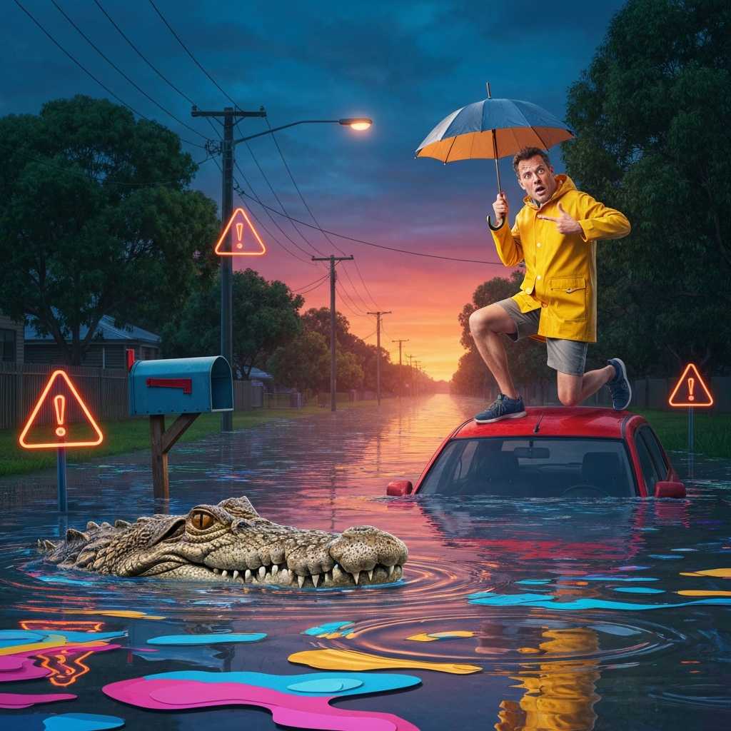 Alerta en Australia por una invasión de cocodrilos sueltos por las calles tras unas inundaciones extremas