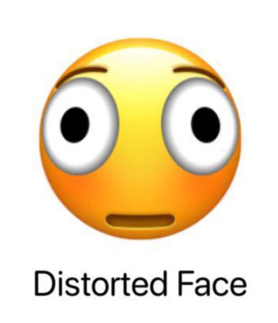 Emoji de cara distorsionada