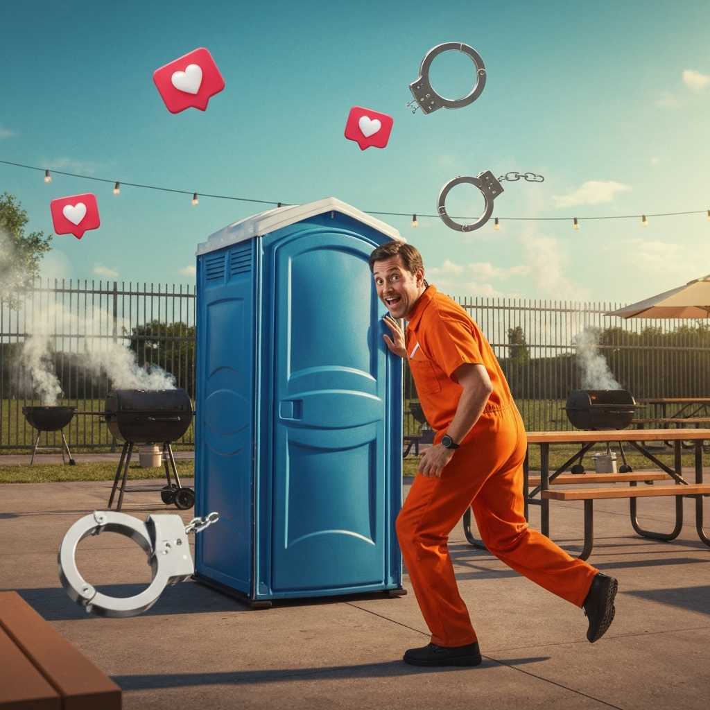 Un recluso cambia una barbacoa carcelaria por sexo en un baño portátil y se enfrenta a cargos de fuga