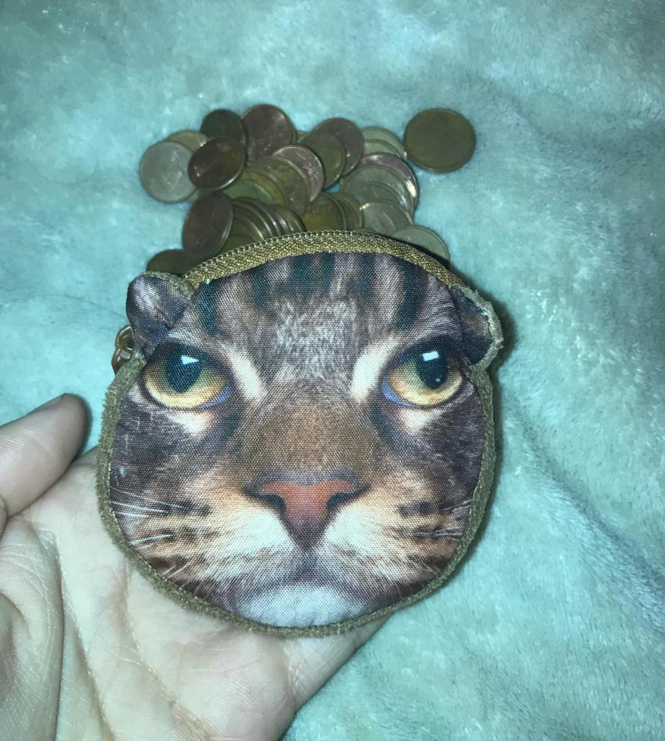 Monedero con cara de gato