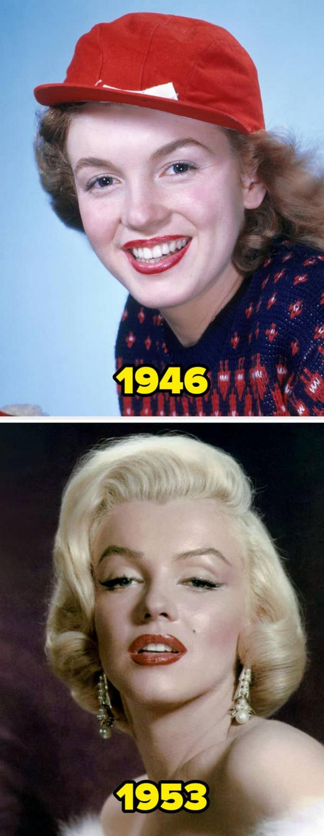 Marilyn Monroe antes y después