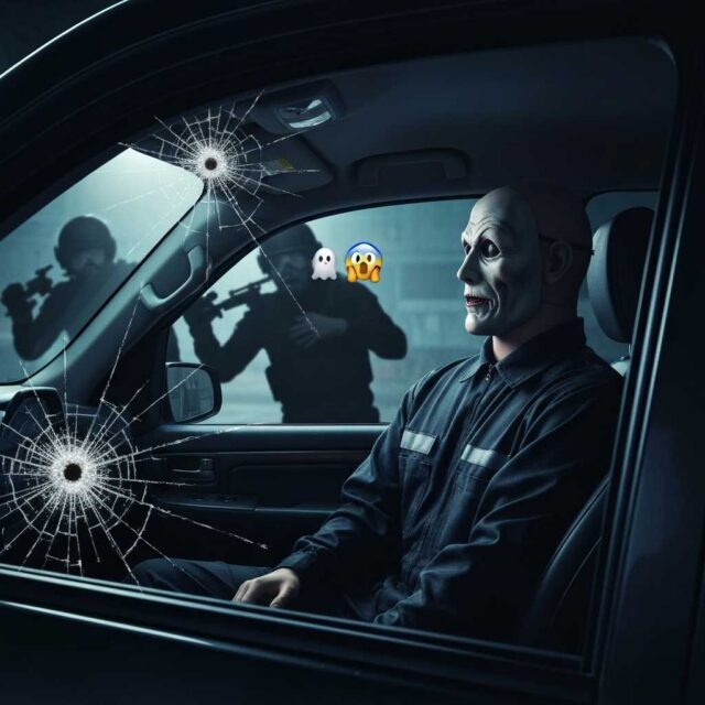 Ladrones acribillan una camioneta tras confundir a un maniquí de Michael Myers con un pasajero Ladrones acribillan una camioneta tras confundir a un maniquí de Michael Myers con un pasajero