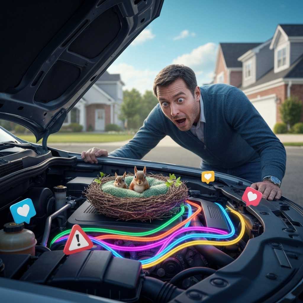 Sorpresa bajo el capó y el inesperado motivo por el que las luces del coche se encendieron