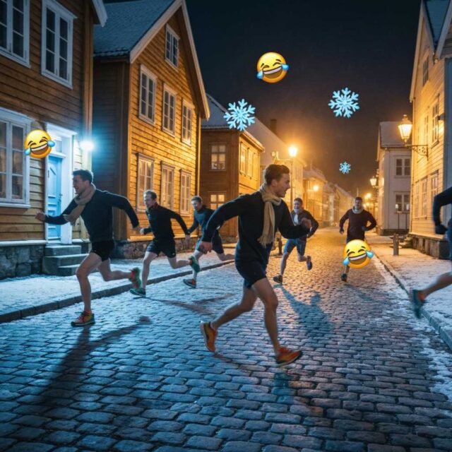 Una estampida de casi 100 hombres desnudos toma las calles de Noruega un viernes por la noche