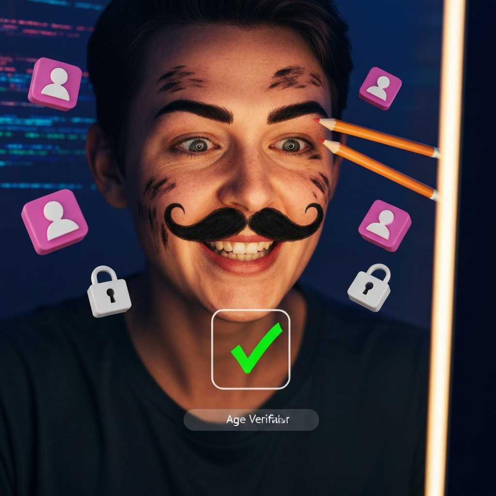 Niños se pintan bigotes falsos para saltarse los controles de edad en internet