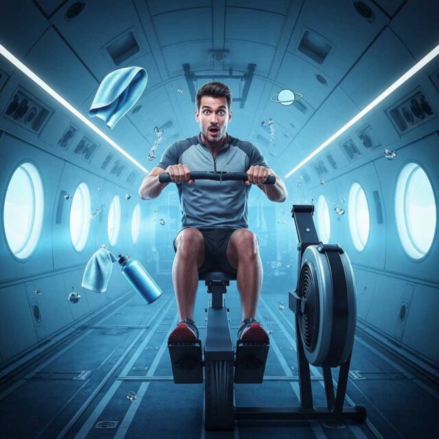 Un remero olímpico prueba el nuevo gimnasio espacial flotando a 8.500 metros de altura
