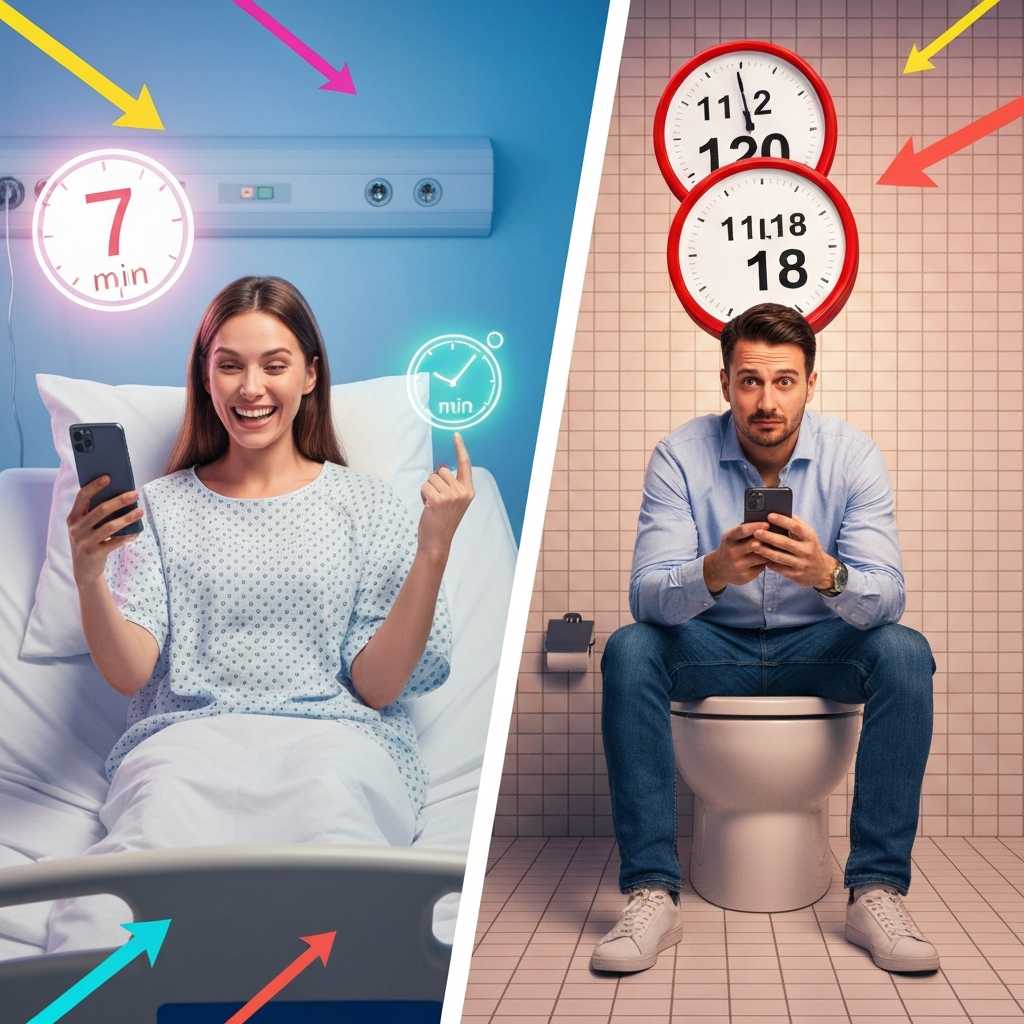 Una mujer cronometra a su marido en el baño mientras ella da a luz y el resultado es insuperable