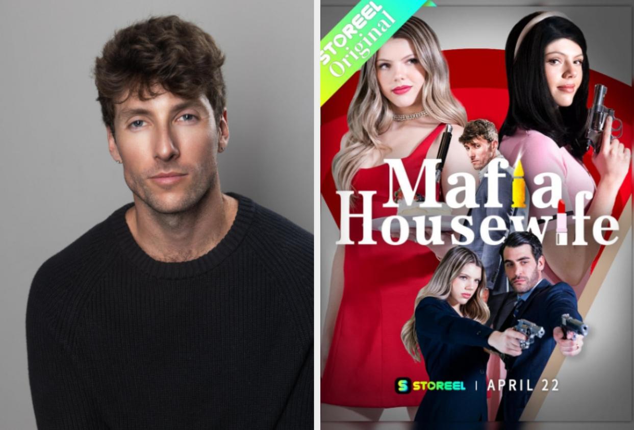 Póster dramático de la serie Mafia Housewife