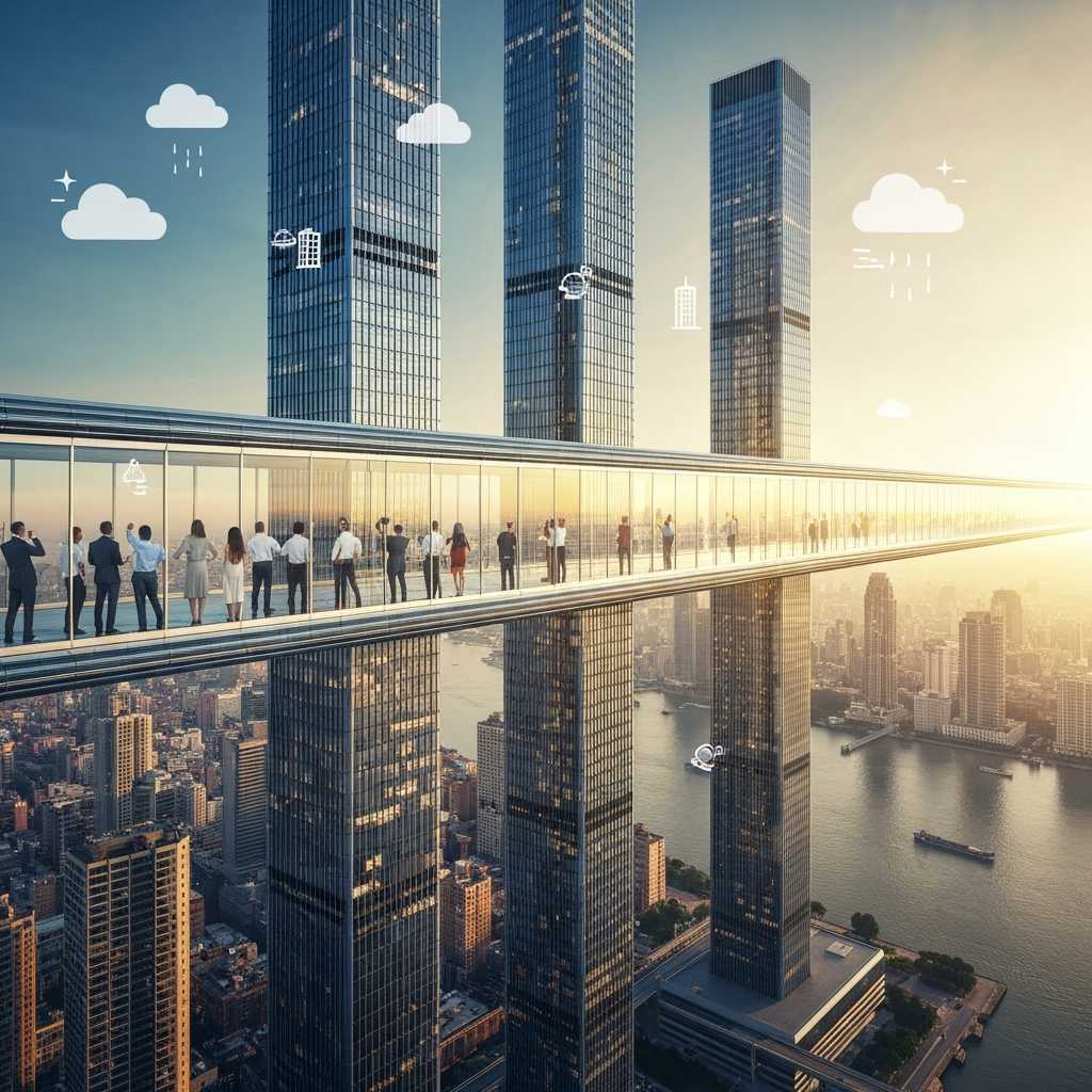 China construye un alucinante rascacielos horizontal flotando a 250 metros del suelo